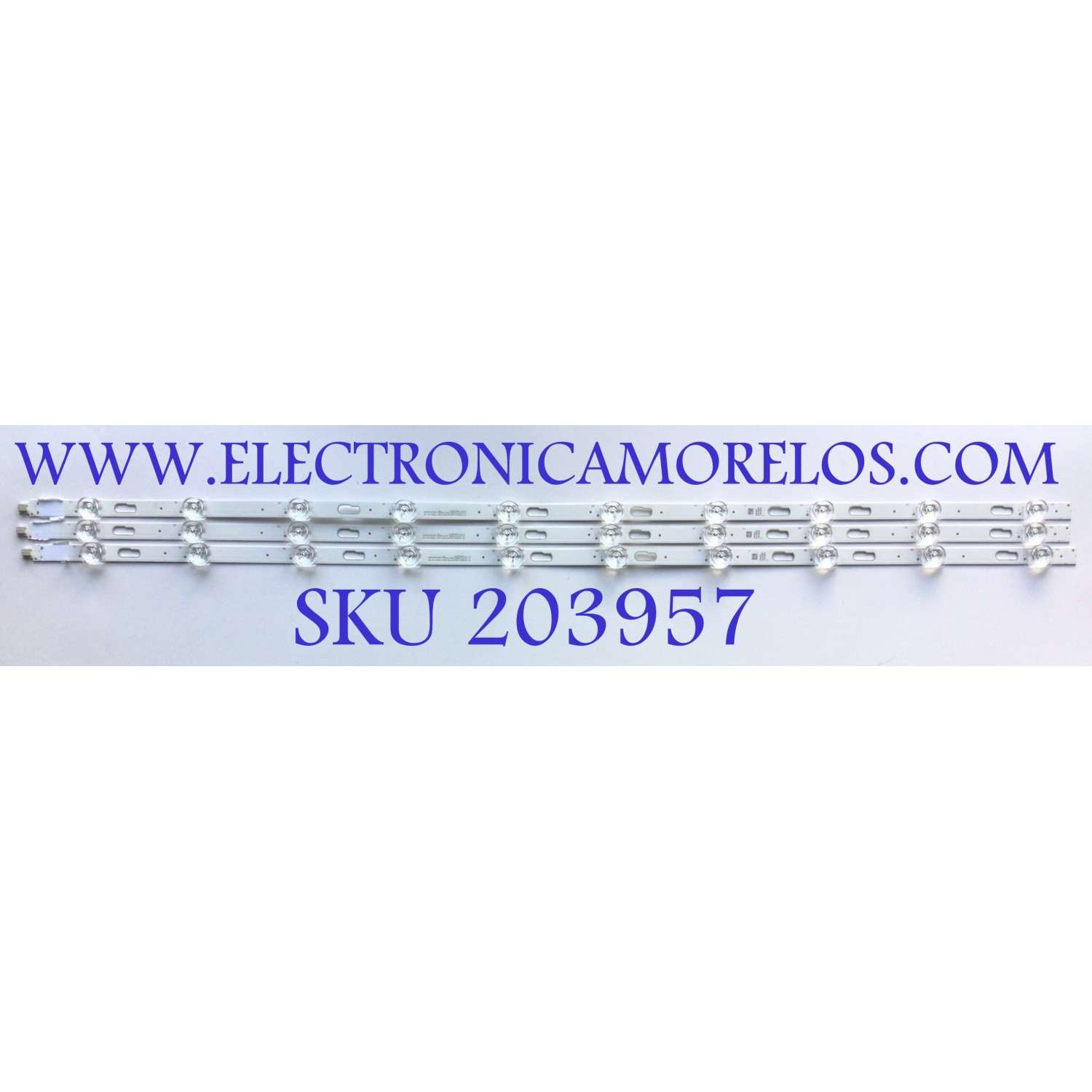 KIT DE LED'S PARA TV SAMSUNG (3 PIEZAS) / NUMERO DE PARTE 261501010095 / BN96-1645A / 30-43-0D23-3X10-804.25X12.5-210903-2.1 / PANEL CY-BA043HGHR4V / MODELO UN43TU700DFXZA CH20